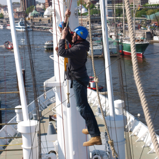 High ropes course on museum ship
