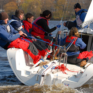 Sailing on outer Alster lake